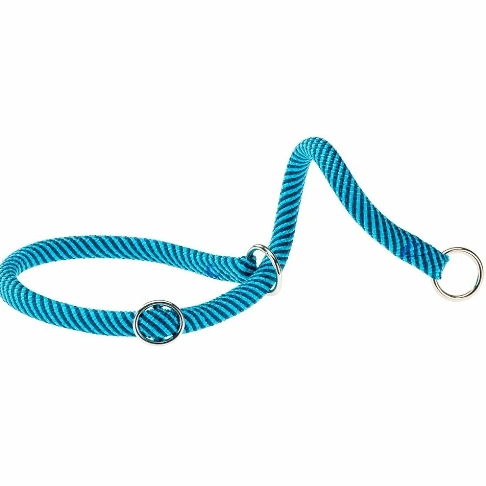 Collier semi-étranglé pour chiens sport extreme cs13/50, longe en nylon robuste, ajustable, azur-bleu