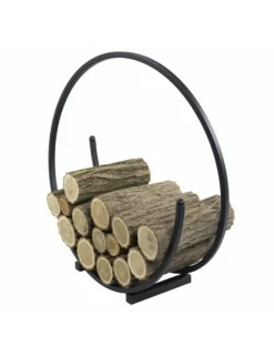 COOK - Range-bûches rond spiral en acier noir ø 80 cm