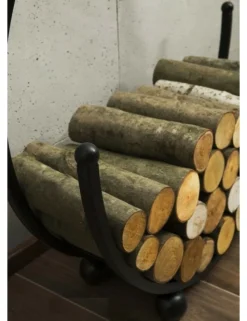 COOK - Range-bûches rond spiral en acier noir ø 80 cm