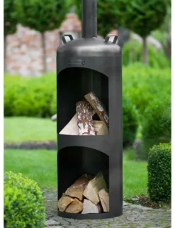 COOK KING - Cheminée d'extérieur cylindrique en acier faro 40x40x132 cm