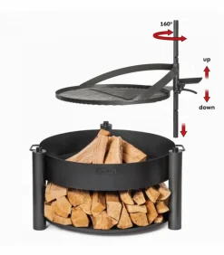 COOKKING - Braséro extérieur montana x, avec grille de cuisson 60cm, acier naturel, cookking, 111800