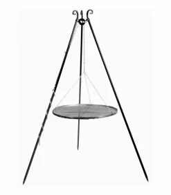 COOKKING - Grille de cuisson suspendue sur trépied, 200cm de hauteur, acier, cookking, 22009