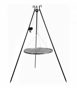 COOKKING - Trépied avec grille de cuisson suspendue, acier naturel, 180cm de hauteur, cookking, 111350