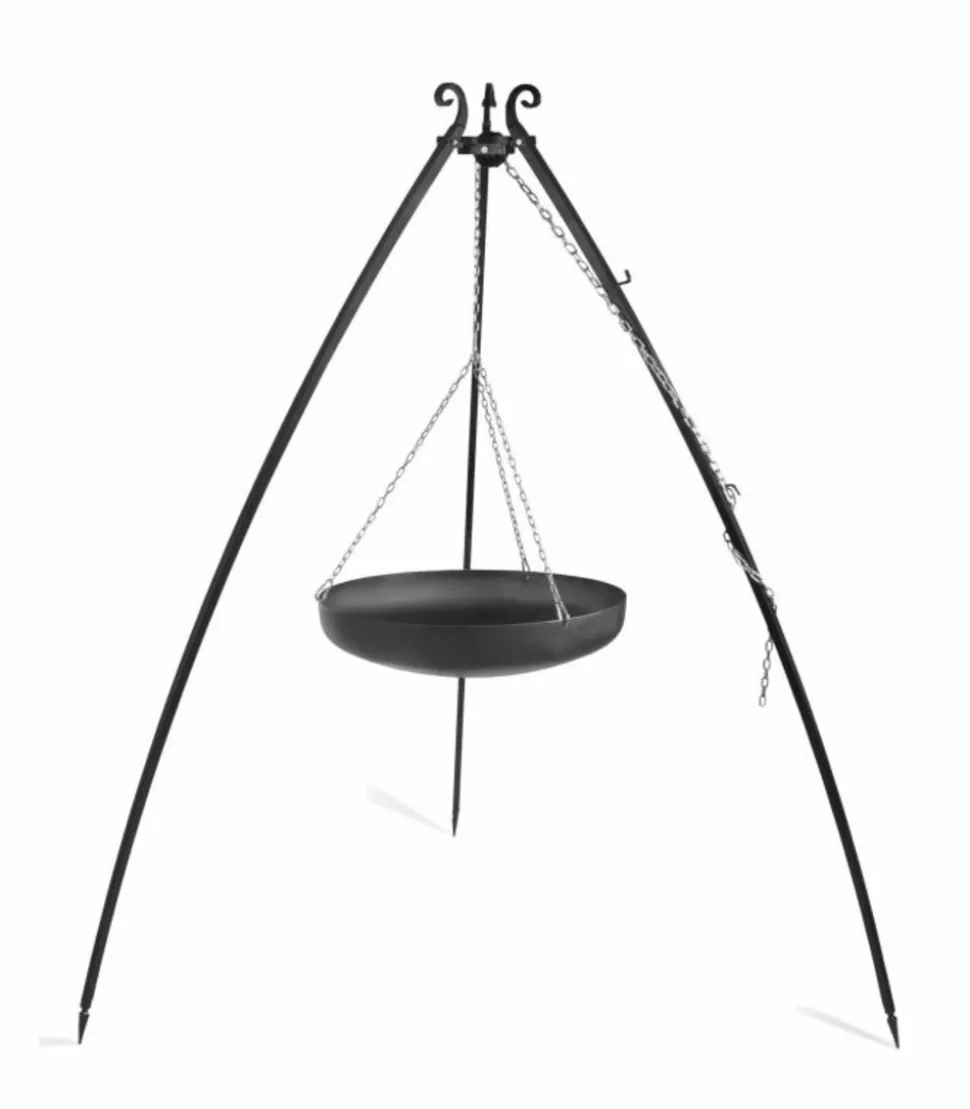 COOKKING - Trépied avec wok suspendu, acier, 200cm de hauteur, 60cm de diamètre, cookking, 111013