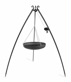 COOKKING - Trépied avec wok suspendu, acier naturel, treuil inclus, cookking, 111025