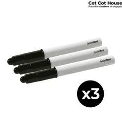 COT COT HOUSE - Stylo feutre alimentaire noir spécial œuf - lot x3