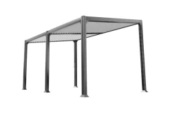 COULEURS DU MONDE - Brisbane - pergola bioclimatique adossée 5 pieds sans percage 3x4m en aluminium