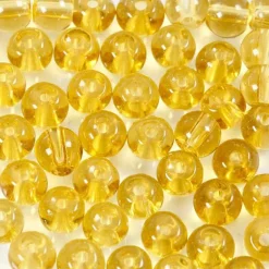 CREOTIME - 45 perles en verre à facettes rondes ø 4 mm - jaune