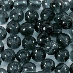 CREOTIME - 45 perles en verre à facettes rondes ø 4 mm - gris foncé