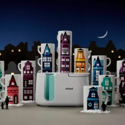 CRICUT - 4 feuilles de transfert pour mug press - rouge + bleu