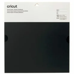 CRICUT - 10 papiers cartonnés autocollants noir 33 x 33 cm - cricut