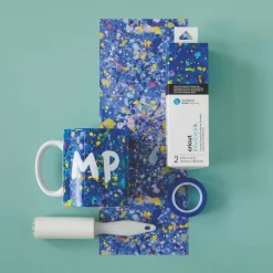 CRICUT - Feuilles de transfert pour mug press - splash bleu - 11,4 x 30,5 cm