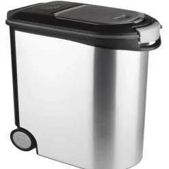 CURVER - Conteneur a croquettes pour chien 12 kg - 35l - aspect métal