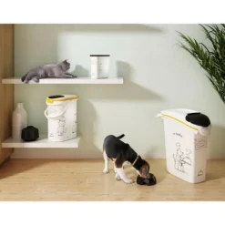 CURVER - Conteneur a croquettes pour chat 4 kg - 10l - le diner et servi