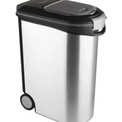 CURVER - Conteneur a croquettes pour chien 20 kg - 54l - aspect métal