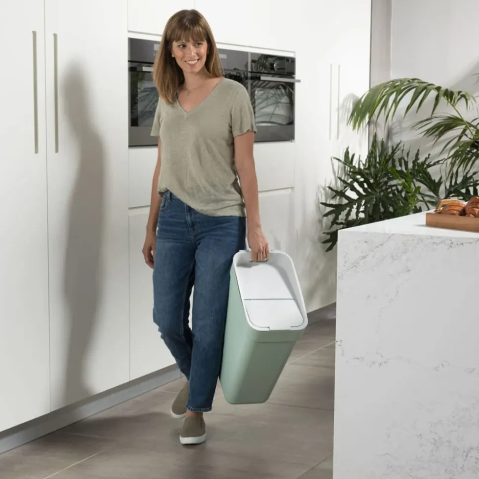 CURVER - Poubelle ready to collect 30 l vert menthe