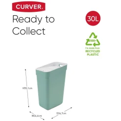 CURVER - Poubelle ready to collect 30 l vert menthe