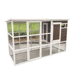 DADU - Poulailler Kentucky en bois avec pondoir - 235x94x140 cm