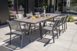 DCB GARDEN - Ensemble repas stockholm 8 places en aluminium et céramique