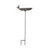 DÉCORATION D'AUTREFOIS - Abreuvoir oiseau sur pied fonte fonte marron - décoration d'autrefois