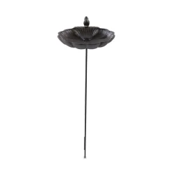 DÉCORATION D'AUTREFOIS - Abreuvoir oiseau sur pied fonte fonte marron - décoration d'autrefois