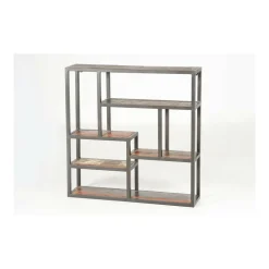 DÉCORATION D'AUTREFOIS - Etagère murale bois-métal marron - décoration d'autrefois