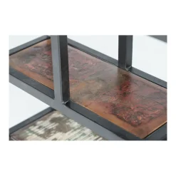 DÉCORATION D'AUTREFOIS - Etagère murale bois-métal marron - décoration d'autrefois