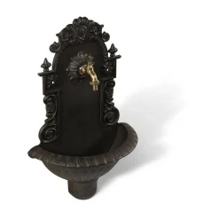 DÉCORATION D'AUTREFOIS - Fontaine de jardin aluminium marron - décoration d'autrefois