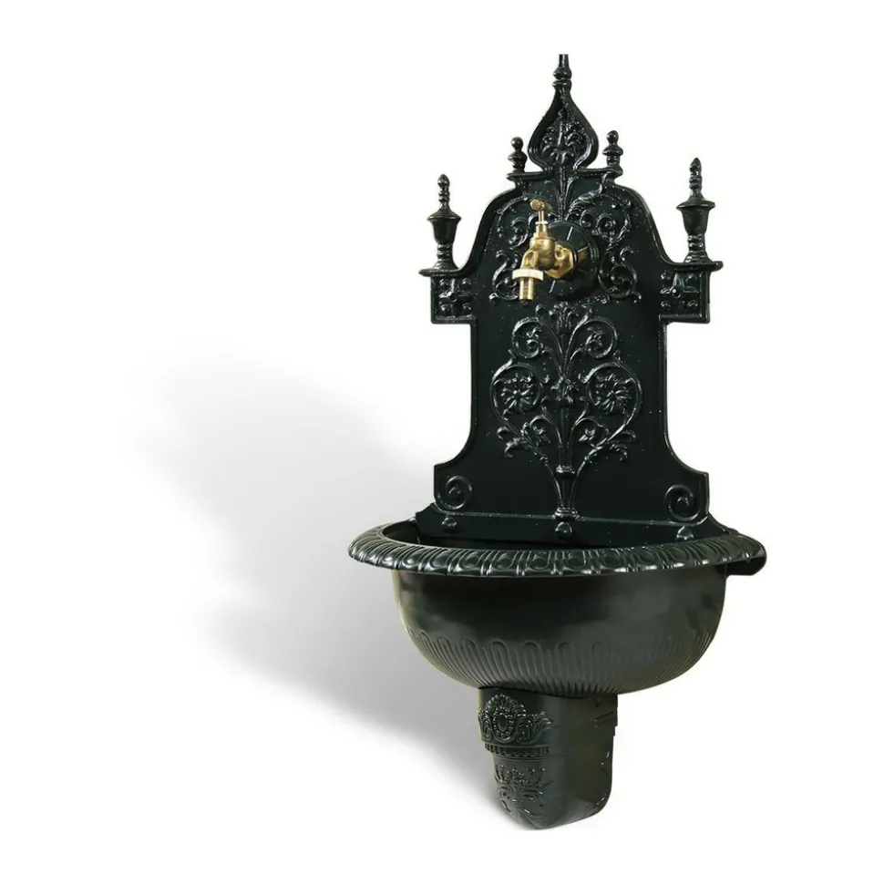 DÉCORATION D'AUTREFOIS - Fontaine de jardin aluminium vert - décoration d'autrefois