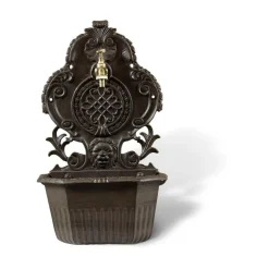 DÉCORATION D'AUTREFOIS - Fontaine de jardin aluminium marron - décoration d'autrefois