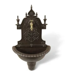 DÉCORATION D'AUTREFOIS - Fontaine de jardin aluminium marron - décoration d'autrefois