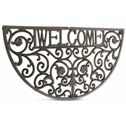 DÉCORATION D'AUTREFOIS - Paillasson demi lune fonte fonte marron - décoration d'autrefois