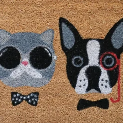 DÉCOWEB - Paillasson coco 45 x 75 cm - chat et chien
