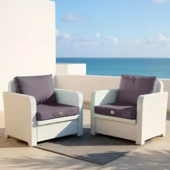 DECO ARTS - Coussins pour salon de jardin déhoussable 60x70cm gris carbone