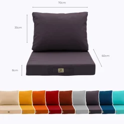 DECO ARTS - Coussins pour salon de jardin déhoussable 60x70cm gris carbone