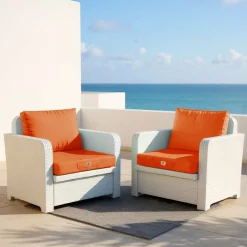 DECO ARTS - Coussins pour salon de jardin déhoussable 60x70cm orange