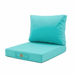 DECO ARTS - Coussins pour salon de jardin déhoussable 50x60cm bleu caraïbes