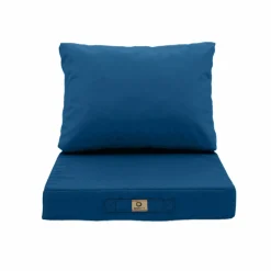 DECO ARTS - Coussins pour salon de jardin déhoussable 50x60cm bleu pétrole