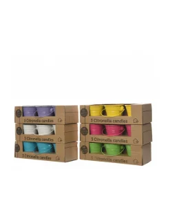 DECORIS - Pack de 3 bougies citronelle 45g ø5x6,5cm couleurs assortits