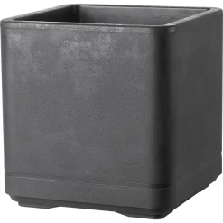DEROMA - Bac cube Cosmo, à réserve d'eau, coloris anthracite - L.38cm