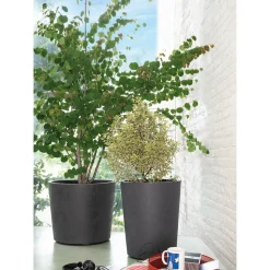 DEROMA - Pot Vaso Millennium, à réserve d'eau, coloris anthracite - D.59cm