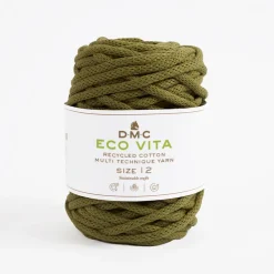 DMC - Pelote Eco Vita pour aiguilles n°12/crochet 10-12 coton kaki - 250 g