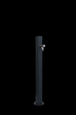 DOMMARTIN - Fontaine borne téthys gris 7016 avec robinet rounded h. 95cm x l. 15cm