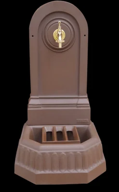 DOMMARTIN - Fontaine citadine style corten (ral mars 2525) avec robinet standard dommartin h. 70cm x l. 35cm