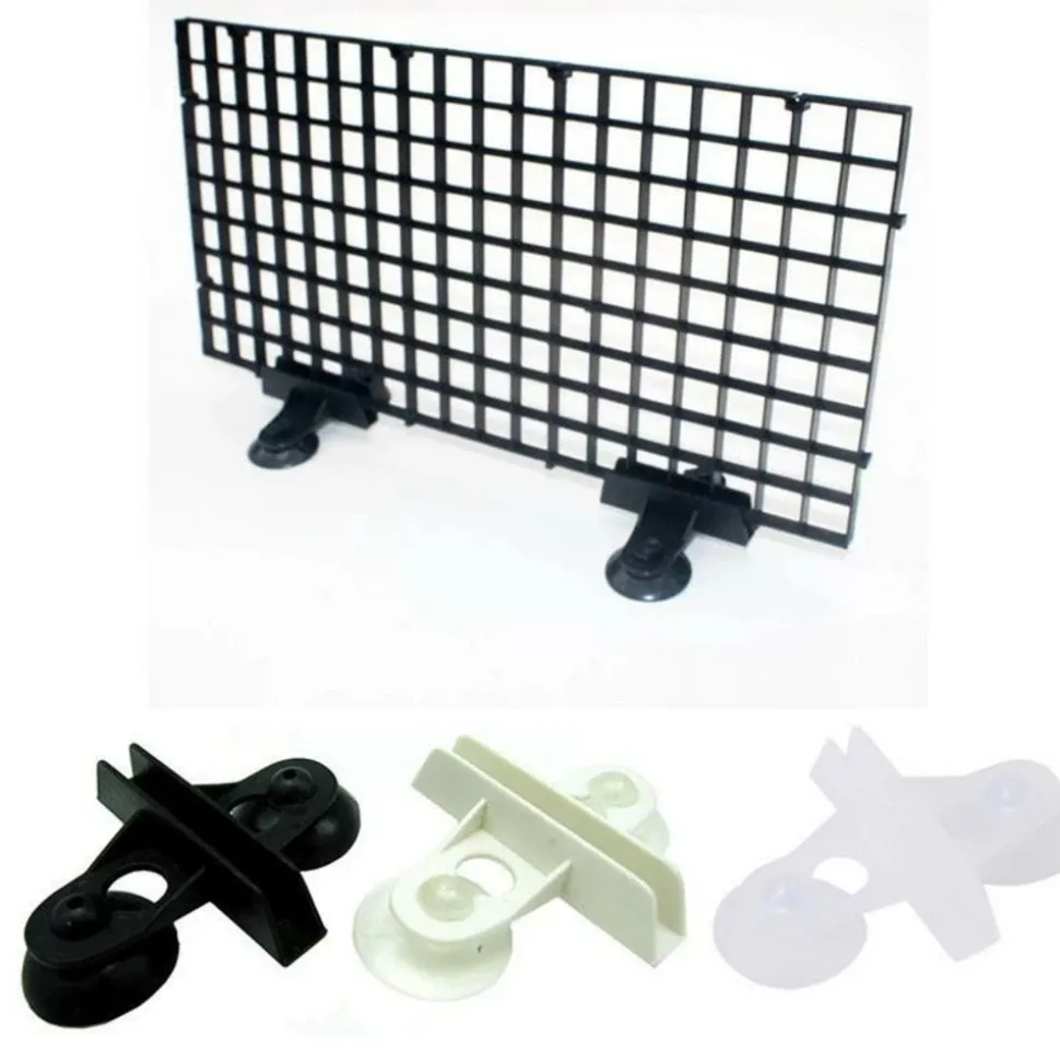 DOWNYPAWS - 10 grilles de filtre de fond d'aquarium, épissure de clip noir et blanc