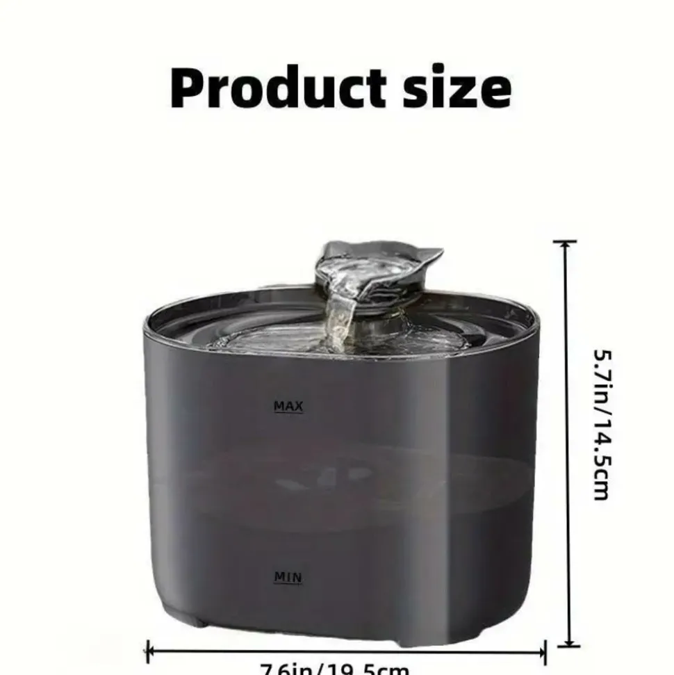 DOWNYPAWS - Abreuvoir Ultra Silencieux De 2,2 L/74 Oz Pour Chat, Avec Vaporisateur En Forme De Chat Et 8 Filtres