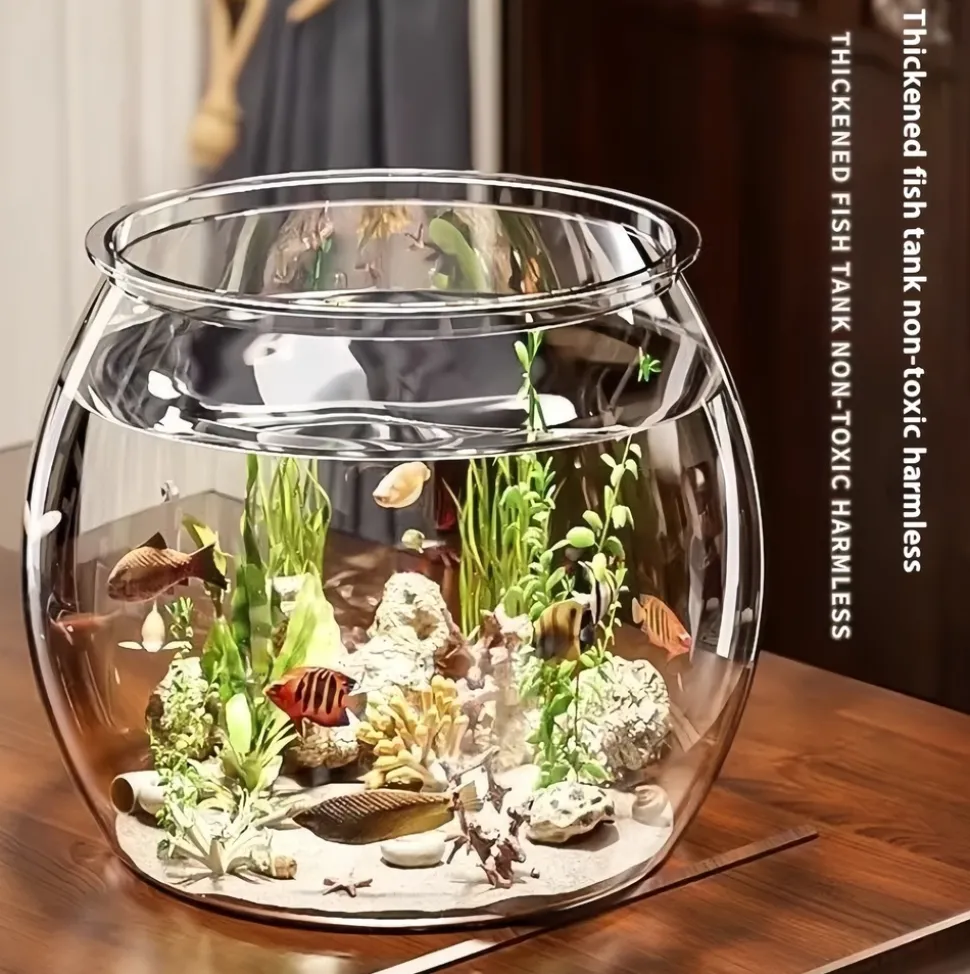 DOWNYPAWS - Aquarium en plastique transparent: petit aquarium pour bureau micro paysage et aménagement paysager écologique pour tortues