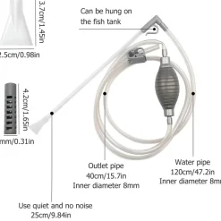 DOWNYPAWS - Aspirateur à gravier pour aquarium - kit de nettoyage
