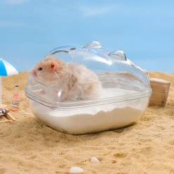 DOWNYPAWS - Bac à litière pour chat pour hamster -13*9*9cm 360° transparent