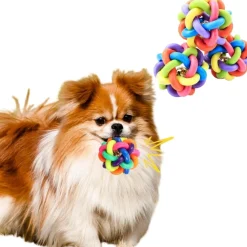 DOWNYPAWS - Balle jouet pour chat-avec cloche-lot de trois boules cloches arc-en-ciel de 6 cm